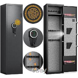 3-5 Gun safe, Fingerprint Gun Safe with Silent Mode, Alarm System, Removable Shelf