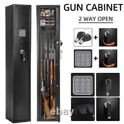 3-5 Guns Rifle Storage Safe Cabinet Double Lock Quick Acces