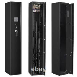 3-5 Guns Rifle Storage Safe Cabinet Double Security Lock Quick Acces