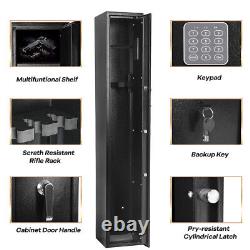 3-5 Guns Rifle Storage Safe Cabinet Double Security Lock Quick Access Keyboard