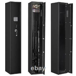 3-5 Guns Rifle Storage Safe Cabinet Double Security Lock Quick Access Security