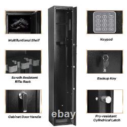 3-5 Guns Rifle Storage Safe Cabinet Double Security Lock Quick Access Security