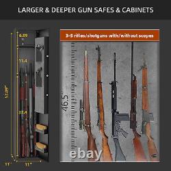 3-5 Large Biometric Fingerprint Quick Access Gun Rifle Safe Gun Storage Cabinet
