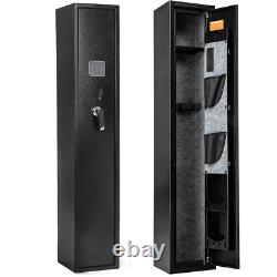 3-5 Long Rifle Gun Safe Cabinet Home Pistols Quick Access Shotguns Rack Pocket