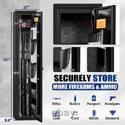 3-5 Long Rifle Gun Safe Cabinet Home Pistols Quick Access Shotguns Rack Pocket