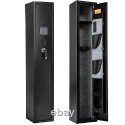 3-5 Long Rifle Gun Safe Cabinet Pistols Quick Access Shotgun storage Rack Pocket