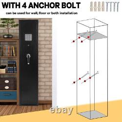 3-5 Long Rifle Gun Safe Cabinet Pistols Quick Access Shotgun storage Rack Pocket