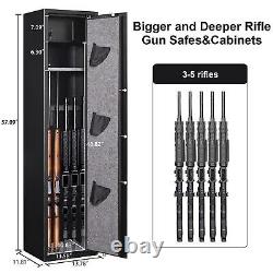 3-5 Rifle Safe Quick Access Biometric Gun Storage Cabinet with inner Safe Box