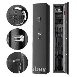 3-in-1 Lock Quick Access Fingerprint+Keypad+Key 5 Gun Rifle Storage Safe Cabinet