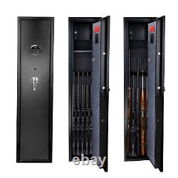 3-in-1 Lock Quick Access Fingerprint+Keypad+Key 5 Gun Rifle Storage Safe Cabinet