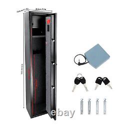 3-in-1 Lock Quick Access Fingerprint+Keypad+Key 5 Gun Rifle Storage Safe Cabinet