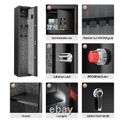 3-in-1 Lock Quick Access Fingerprint+Keypad+Key 5 Gun Rifle Storage Safe Cabinet