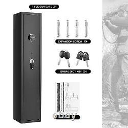 3-in-1 Lock Quick Access Fingerprint+Keypad+Key 5 Gun Rifle Storage Safe Cabinet