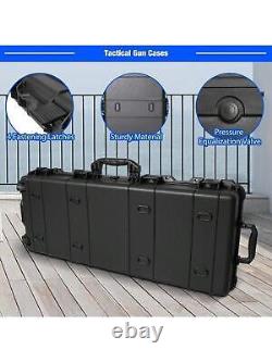 38 Rifle Hard Carry Case Single Gun Storage Box Padded Wheels IP67 Waterproof