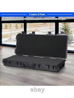 38 Rifle Hard Carry Case Single Gun Storage Box Padded Wheels IP67 Waterproof