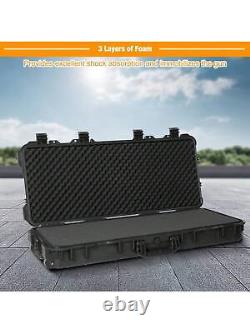 38Tactical Rifle Hard Case Gun Storage Foam Insert Single Gun Cases Wheel/Lock