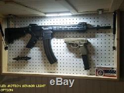 39 Gun Concealment Cabinet, Lockable Hidden Gun Storage, Dark Rustic American