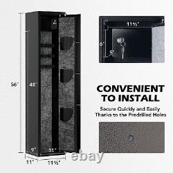 3IN1 HIRAM 5 Gun Rifle Wall Storage Safe Cabinet Security Digital Lock Quick Key