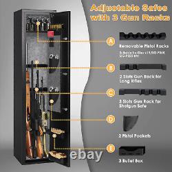 4-10 Rifle Safe Quick Access Long Gun Shotgun Cabinet Storage Pistol Case