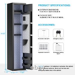 4-5 Gun Safe, Digital Password Rifle Gun Safe, Shotgun Safe with Removable Shelf