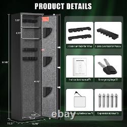 4-5 Gun Safe, Rifle Gun Safe with Dight Keypad, Large Gun Cabinet for Home Rifle