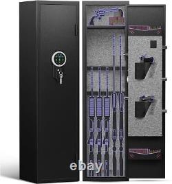 4-6 Gun Safe, Quick Access Rifle Safes with Digital Keypad for Rifle and Pistol