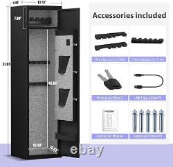 4-6 Gun Safe, Quick Access Rifle Safes with Digital Keypad for Rifle and Pistol