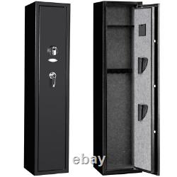 4 Gun Rifle Storage Safe Steel Security Cabinet Fingerprint Unlock Quick Access