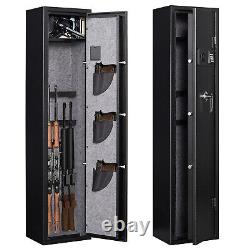 4 Gun Rifle Wall Storage Iron Safe Box Cabinet Double Security Lock Quick Access