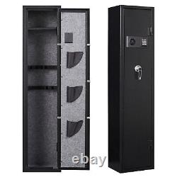 4 Gun Rifle Wall Storage Iron Safe Box Cabinet Double Security Lock Quick Access