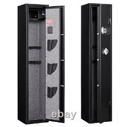 4 Gun Rifle Wall Storage Iron Safe Box Cabinet Double Security Lock Quick Access