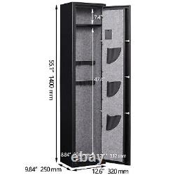 4 Gun Rifle Wall Storage Iron Safe Box Cabinet Double Security Lock Quick Access