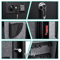 4 Gun Rifle Wall Storage Iron Safe Box Cabinet Double Security Lock Quick Access