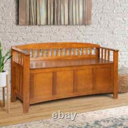4-Gun Solid Wood Entryway Cabinet Concealment Bench Cherry Rifle Shotgun Handgun