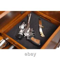 4-Gun Solid Wood Entryway Cabinet Concealment Bench Cherry Rifle Shotgun Handgun