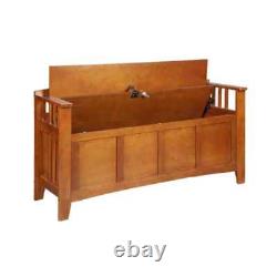 4-Gun Solid Wood Entryway Cabinet Concealment Bench Cherry Rifle Shotgun Handgun