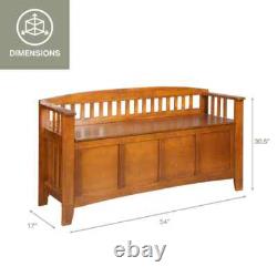 4-Gun Solid Wood Entryway Cabinet Concealment Bench Cherry Rifle Shotgun Handgun