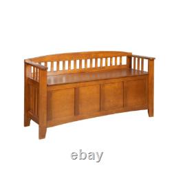 4-Gun Solid Wood Entryway Cabinet Concealment Bench Cherry Rifle Shotgun Handgun