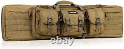 42 Tactical Double Rifle Pistol Gun Bag Range Backpack Firearm Storage Hunting