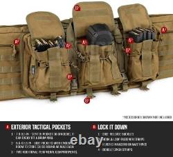 42 Tactical Double Rifle Pistol Gun Bag Range Backpack Firearm Storage Hunting