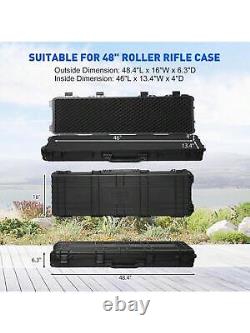 48 Hard Rifle Case Gun Storage WithWheels IP67 Waterproof Tactical Hunting