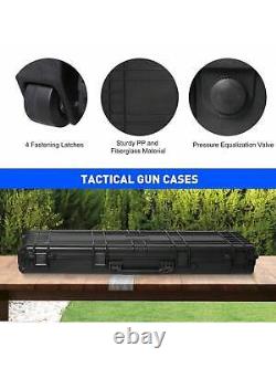 48 Hard Rifle Case Gun Storage WithWheels IP67 Waterproof Tactical Hunting