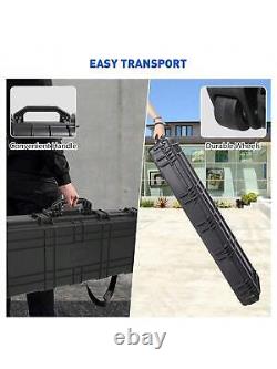 48 Hard Rifle Case Gun Storage WithWheels IP67 Waterproof Tactical Hunting