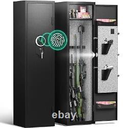 5-6 Gun Safes for Home Rifle and Pistols, with Biometric Fingerprint Quick Access