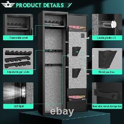 5-6 Gun Safes for Home Rifle and Pistols, with Biometric Fingerprint Quick Access