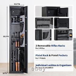 5-7 Gun Safes for Rifle Pistol Long Gun Cabinets with Fingerprint/Digital Keypad