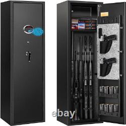 5-7 Gun Safes for Rifle Pistols Shotguns Long Gun Cabinets with Fingerprint