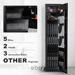 5-7 Gun Safes for Rifle Pistols Shotguns Long Gun Cabinets with Fingerprint