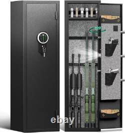 5-8 Gun Safe for Rifle and Pistol, Quick-Access Gun Cabinet with Removable Shelf