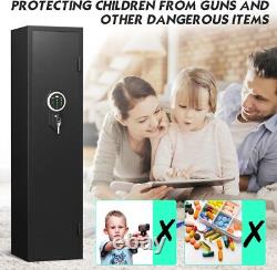 5-8 Gun Safe for Rifle and Pistol, Quick-Access Gun Cabinet with Removable Shelf